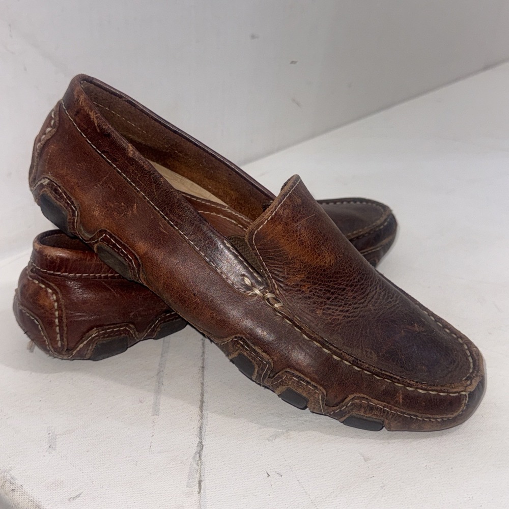 Barker Limited Brown Leather Driving Loafers Flats Slip On Shoes Men's Size 9M